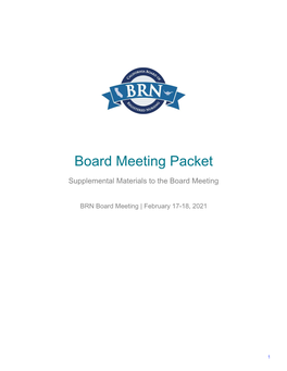 Board Meeting Materials Per the 3/16 Revision of the Licensing Examination Passing Standard EDP-I-29 Document