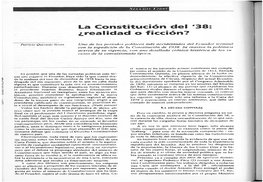 La Constitución Del '38: ¿Realidad O Ficción?