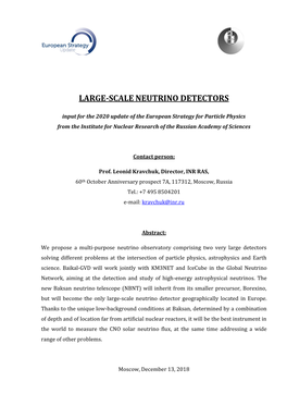 Large Large-Scale Neutrino Detectors No Detectors