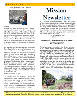 USA Mission Newsletter