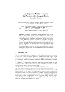 On Digraph Width Measures in Parameterized Algorithmics (Extended Abstract)