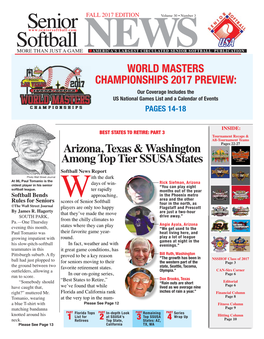 Senior Softball News 3 News Briefing 12 to Be Inducted Into NSSHOF PROUD at World Masters Championships PROUD Softball News Report Colades