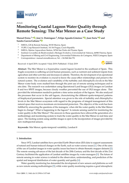 Monitoring Coastal Lagoon Water Quality Through Remote Sensing: the Mar Menor As a Case Study