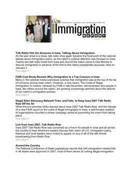 Talk Radio Hits the Airwaves in Iowa, Talking About Immigration As The