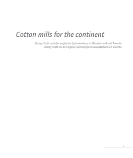 Cotton Mills for the Continent