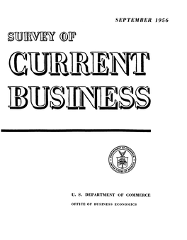 Survey of Current Business September 1956