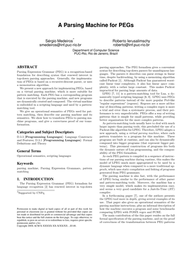 A Parsing Machine for Pegs