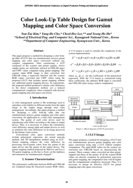 Color Look-Up Table Design for Gamut Mapping and Color Space Conversion