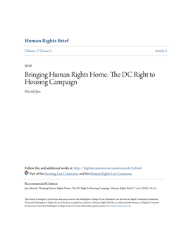 The DC Right to Housing Campaign Meetali Jain