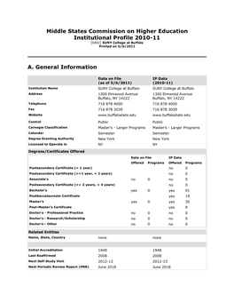 2010-2011 Institutional Profile