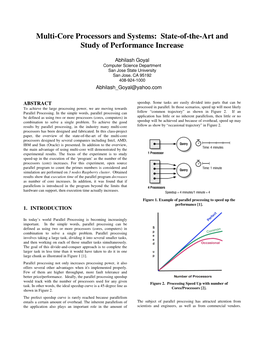 Multi-Core Processors and Systems: State-Of-The-Art and Study of Performance Increase