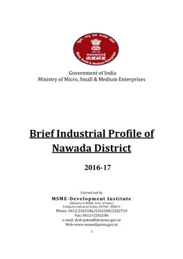 Brief Industrial Profile of Nawada District