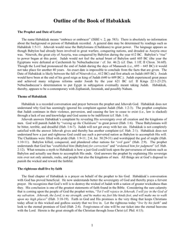 Outline of the Book of Habakkuk