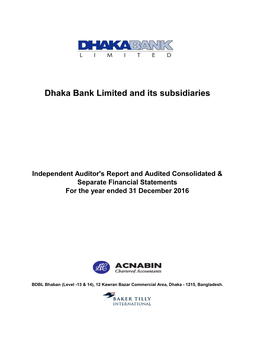 Independent Auditor's Report and Audited Consolidated & Separate Financial Statements for the Year Ended 31 December 2016