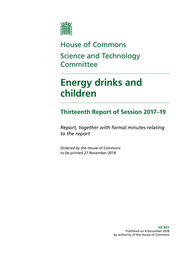 Energy Drinks and Children