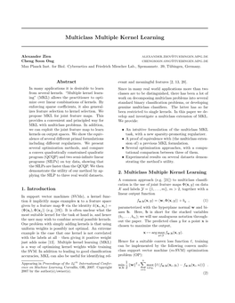 Multiclass Multiple Kernel Learning