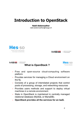 Introduction to Openstack