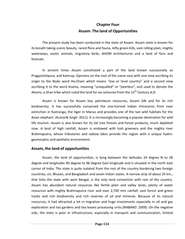 Chapter Four Assam: the Land of Opportunities Assam, the Land of Opportunities
