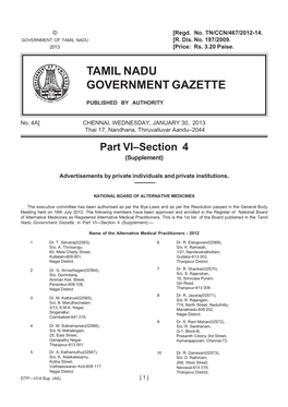 Tamil Nadu Government Gazette