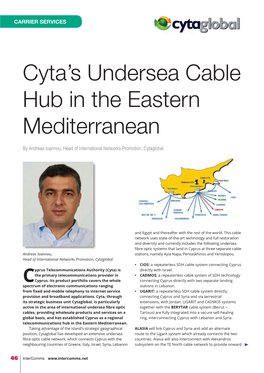 Cyta's Undersea Cable Hub in the Eastern Mediterranean