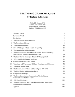 THE TAKING of AMERICA, 1-2-3 by Richard E