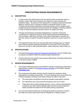 DASNY Firestopping Design Requirements