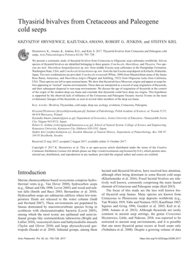 Thyasirid Bivalves from Cretaceous and Paleogene Cold Seeps