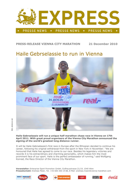 Vienna City Marathon Presse-Info