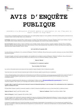 Avis D'enquête Publique