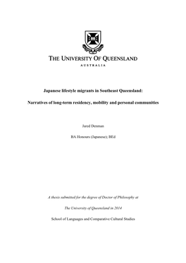 Japanese Lifestyle Migrants in Southeast Queensland