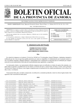 Boletin Oficial De La Provincia De Zamora