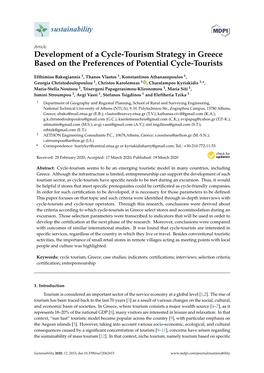 Development of a Cycle-Tourism Strategy in Greece Based on the Preferences of Potential Cycle-Tourists