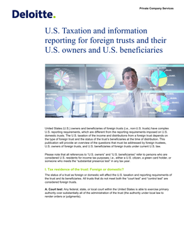 U.S. Taxation and Information Reporting for Foreign Trusts and Their U.S