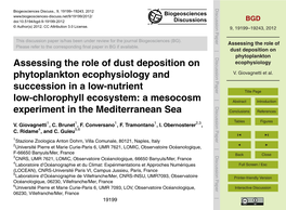 Assessing the Role of Dust Deposition on Phytoplankton Ecophysiology