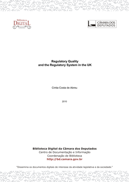 Regulatory System in the UK