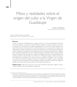 Mitos Y Realidades Sobre El Origen Del Culto a La Virgen De Guadalupe