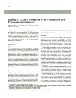 Esotropia: Unusual Complication of Myelography and Pneumoencephalography
