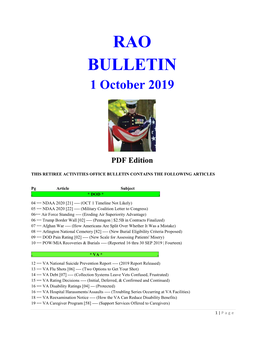 RAO BULLETIN 1 October 2019
