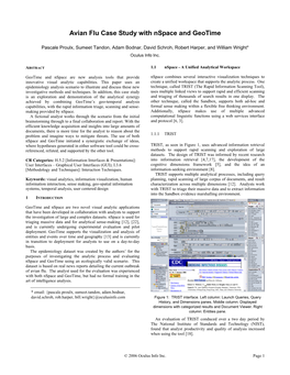 Avian Flu Case Study with Nspace and Geotime