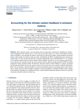 Accounting for the Climate–Carbon Feedback in Emission Metrics