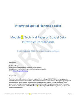 Technical Paper on Spatial Data Infrastructure Standards