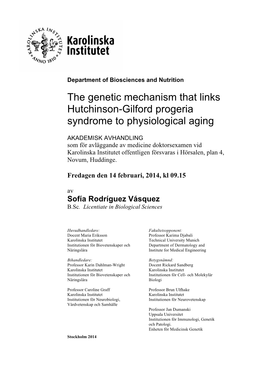 The Genetic Mechanism That Links Hutchinson-Gilford Progeria Syndrome to Physiological Aging