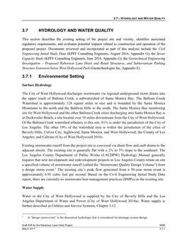 3.7 Hydrology and Water Quality