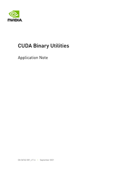 CUDA Binary Utilities