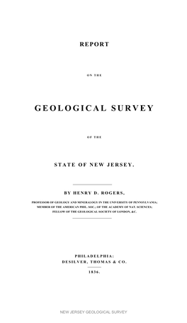 NJGS- Report on the Geological Survey of the State of New Jersey