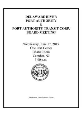 Port Authority Transit Corp. Board Meeting