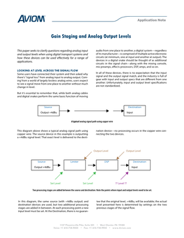 Gain Staging and Analog Output Levels