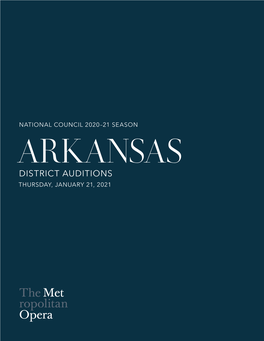DISTRICT AUDITIONS THURSDAY, JANUARY 21, 2021 the 2020 National Council Finalists Photo: Fay Fox / Met Opera