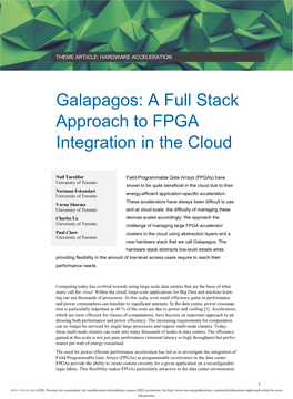 A Full Stack Approach to FPGA Integration in the Cloud