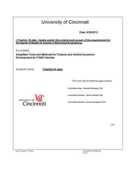 Simplified Tools and Methods for Chassis and Vehicle Dynamics Development for FSAE Vehicles